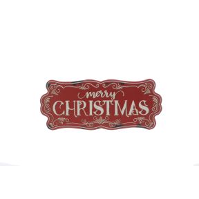 52cm red metal merry christmas sign